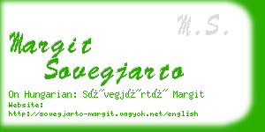 margit sovegjarto business card